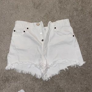 White Cuttoff Jean shorts. Insanely flattering